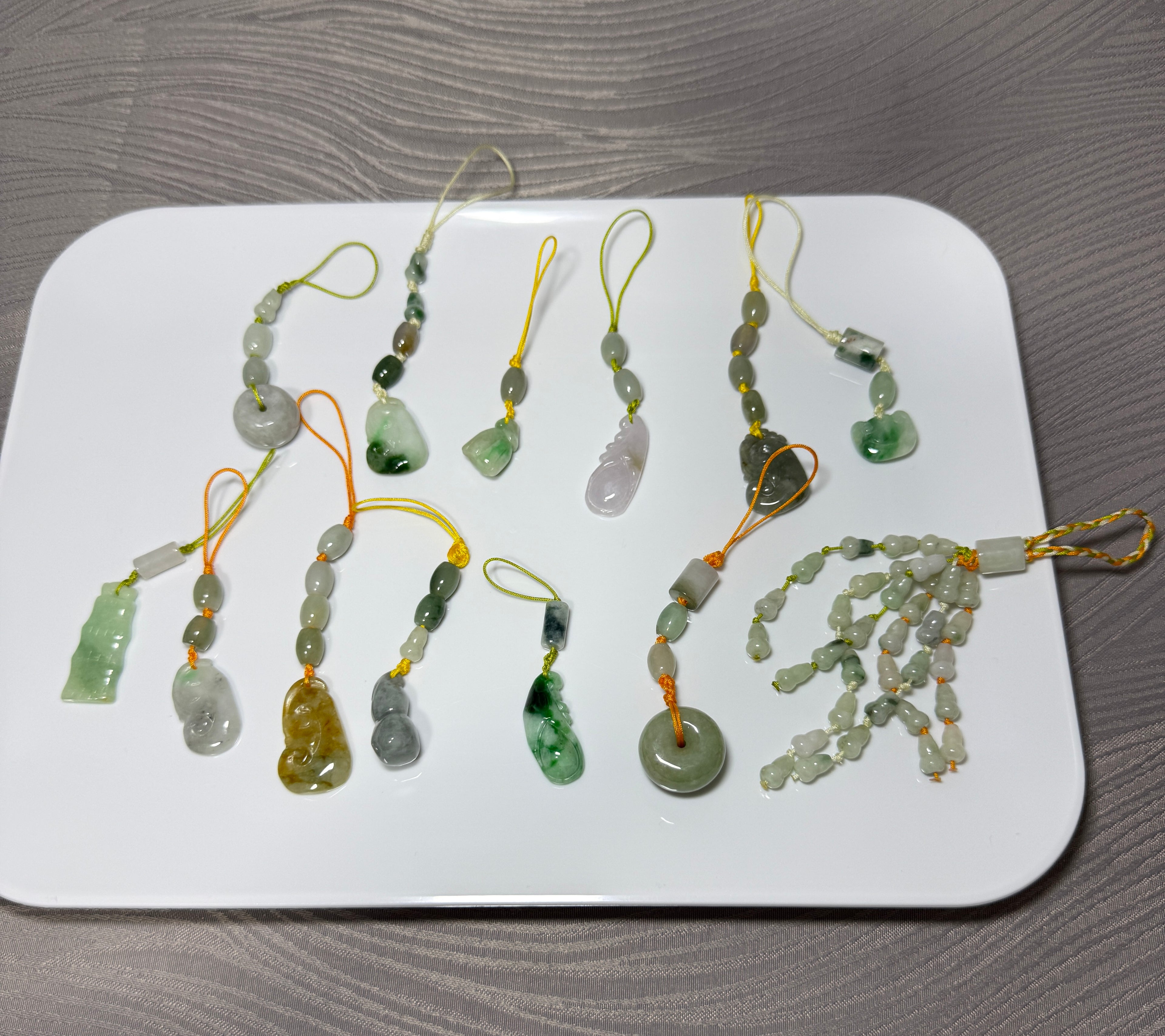 13-Piece Bundle   Natural Burmese Jadeite Keychain